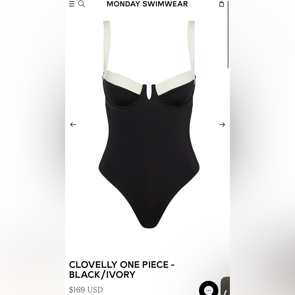 Monday Swimwear Clovelly One Piece Black/Ivory